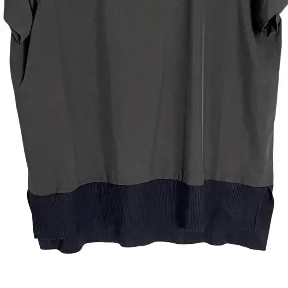 Athleta Zephyr Shell Top Women's Size M Raglan Sleeve Hi Low Ribbed Hem Black - Picture 6 of 9